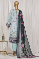 Bin Saeed Stitched 3 Piece Exclusive Printed Lawn Vol-02 Collection-SM-002-Sky