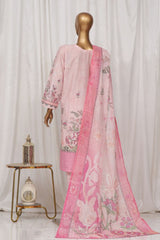 Bin Saeed Stitched 3 Piece Exclusive Printed Lawn Vol-02 Collection-SM-009-Pink