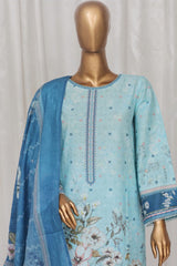 Bin Saeed Stitched 3 Piece Exclusive Printed Lawn Vol-02 Collection-SM-017-Sky Blue