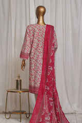 Bin Saeed Stitched 3 Piece Exclusive Printed Lawn Vol-01 Collection-SM-12-Magenta