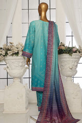 Bin Saeed Stitched 3 Piece Exclusive Printed Lawn Vol-05 Collection-SM-1618-Ferozi