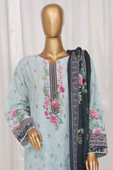 Bin Saeed Stitched 3 Piece Exclusive Printed Lawn Vol-02 Collection-SM-1330-Ferozi