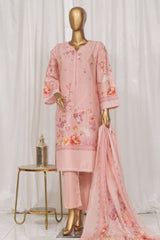 Bin Saeed Stitched 3 Piece Exclusive Printed Lawn Vol-03 Collection-SM-1338-Peach