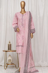 Bin Saeed Stitched 3 Piece Exclusive Printed Lawn Vol-03 Collection-SM-1344-Pink