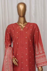 Bin Saeed Stitched 3 Piece Exclusive Printed Lawn Vol-05 Collection-SM-1358-Rust