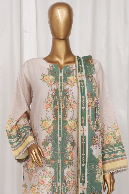 Bin Saeed Stitched 3 Piece Exclusive Printed Lawn Vol-01 Collection-SM-1369-Skin