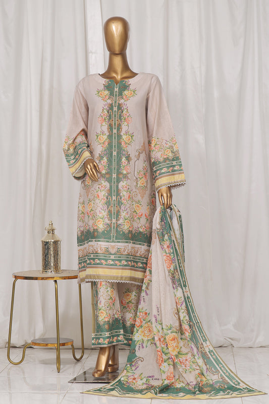 Bin Saeed Stitched 3 Piece Exclusive Printed Lawn Vol-01 Collection-SM-1369-Skin