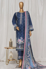 Bin Saeed Stitched 3 Piece Exclusive Printed Lawn Vol-03 Collection-SM-1370-Blue