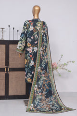 Bin Saeed Stitched 3 Piece Exclusive Printed Lawn Vol-01 Collection-SM-1406-Blue