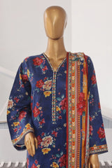 Bin Saeed Stitched 3 Piece Exclusive Printed Lawn Vol-05 Collection-SM-1430-Blue