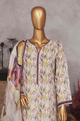 Bin Saeed Stitched 3 Piece Exclusive Printed Lawn Vol-01 Collection-SM-1443-Skin