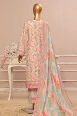 Bin Saeed Stitched 3 Piece Exclusive Emb Lawn Vol-02 Collection-SM-1558-Pink