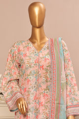 Bin Saeed Stitched 3 Piece Exclusive Emb Lawn Vol-02 Collection-SM-1558-Pink