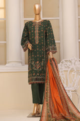 Bin Saeed Stitched 3 Piece Exclusive Emb Lawn Vol-02 Collection-SM-1569-Green
