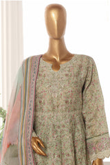 Bin Saeed Stitched 3 Piece Emb Lawn Frock Vol-02 Collection-SM-1625-Green