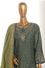 Bin Saeed Stitched 3 Piece Emb Lawn Frock Vol-02 Collection-SM-1629-Green