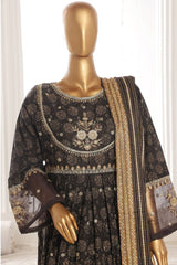 Bin Saeed Stitched 3 Piece Emb Lawn Frock Vol-02 Collection-SM-1631-Black