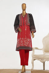 Bin Saeed Stitched 3 Piece Exclusive Emb Lawn With Coat Collection-SM-1648-Red