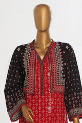 Bin Saeed Stitched 3 Piece Exclusive Emb Lawn With Coat Collection-SM-1648-Red