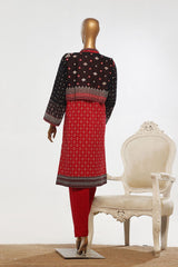 Bin Saeed Stitched 3 Piece Exclusive Emb Lawn With Coat Collection-SM-1648-Red