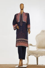 Bin Saeed Stitched 3 Piece Exclusive Emb Lawn With Coat Collection-SM-1649-Blue