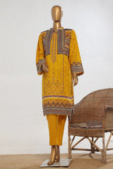 Bin Saeed Stitched 3 Piece Exclusive Emb Lawn With Coat Collection-SM-1650-Yellow