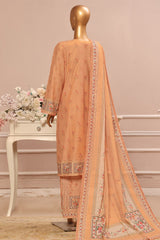 Bin Saeed Stitched 3 Piece Exclusive Emb Lawn Vol-03 Collection-SM-1684-Orange