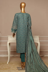 Bin Saeed Stitched 3 Piece Exclusive Emb Lawn Vol-03 Collection-SM-1688-Green