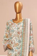 Bin Saeed Stitched 3 Piece Exclusive Emb Lawn Vol-03 Collection-SM-1694-Ferozi