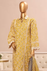 Bin Saeed Stitched 3 Piece Exclusive Emb Lawn Vol-03 Collection-SM-1699-Yellow