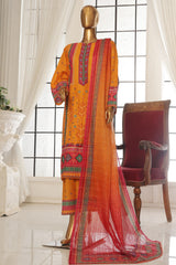 Bin Saeed Stitched 3 Piece Exc Printed Lawn Vol-02 Collection-SM-1708-Yellow
