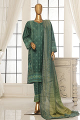 Bin Saeed Stitched 3 Piece Exc Printed Lawn Vol-02 Collection-SM-1711-Green