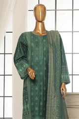 Bin Saeed Stitched 3 Piece Exc Printed Lawn Vol-02 Collection-SM-1711-Green