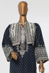 Bin Saeed Stitched 3 Piece Exclusive Emb Lawn With Coat Vol-02 Collection-SM-1732-Navy Blue