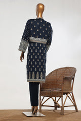 Bin Saeed Stitched 3 Piece Exclusive Emb Lawn With Coat Vol-02 Collection-SM-1732-Navy Blue