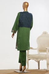 Bin Saeed Stitched 3 Piece Exclusive Emb Lawn With Coat Vol-02 Collection-SM-1734-Green