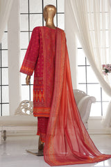 Bin Saeed Stitched 3 Piece Exc Printed Lawn Vol-02 Collection-SM-1751-Magenta
