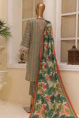 Eid Ke Rang By Bin Saeed Stitched 3 Piece Chikankari Lawn Collection'2025-SM-1771-Green