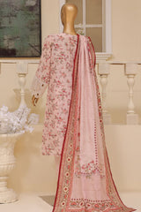 Eid Ke Rang By Bin Saeed Stitched 3 Piece Chikankari Lawn Collection'2025-SM-1772-Pink