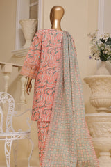 Eid Ke Rang By Bin Saeed Stitched 3 Piece Chikankari Lawn Collection'2025-SM-1774-Pink