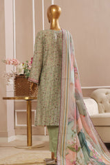 Eid Ke Rang By Bin Saeed Stitched 3 Piece Chikankari Lawn Collection'2025-SM-1777-Green