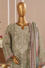 Eid Ke Rang By Bin Saeed Stitched 3 Piece Chikankari Lawn Collection'2025-SM-1777-Green