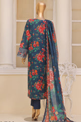 Eid Ke Rang By Bin Saeed Stitched 3 Piece Chikankari Lawn Collection'2025-SM-1778-Blue