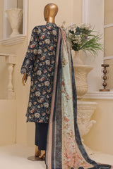 Eid Ke Rang By Bin Saeed Stitched 3 Piece Chikankari Lawn Collection'2025-SM-1781-Blue