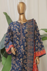 Bin Saeed Stitched 3 Piece Exclusive Emb Lawn Collection'2025-SM-1817-Blue