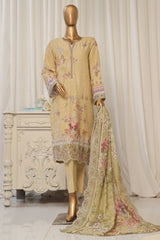 Bin Saeed Stitched 3 Piece Exclusive Emb Lawn Collection'2025-SM-1820-Skin