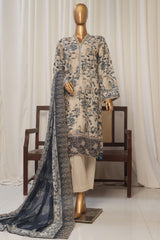 Bin Saeed Stitched 3 Piece Exclusive Emb Lawn Collection'2025-SM-1821-Skin