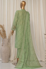 Bin Saeed Stitched 3 Piece Exclusive Emb Lawn Collection'2025-SM-1822-Green