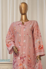 Bin Saeed Stitched 3 Piece Exclusive Emb Lawn Collection'2025-SM-1823-Peach