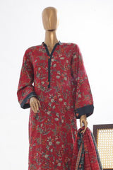Bin Saeed Stitched 3 Piece Exclusive Printed Lawn Vol-03 Suit-SM-1842-Red